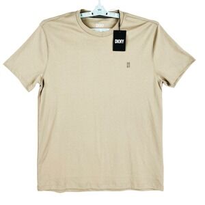 DKNY Men's Stretch Pullover Short Sleeve Khaki Soft T-shirt Size Medium NWT